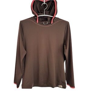 The North Face Vapor Wick Brown Pullover Hoodie with Lower Embroidered Logo